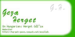 geza herget business card